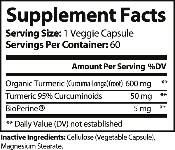 Turmeric BioPerine supplement facts and key benefits